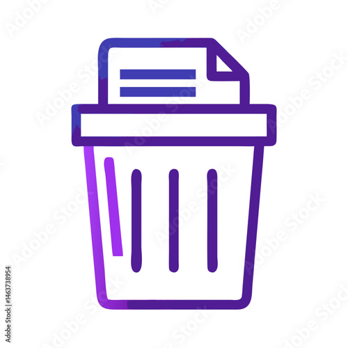 Trash Bin Icon Representing File Disposal or Data Deletion