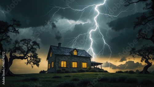 Stormy Skies and Thunder Over the Home