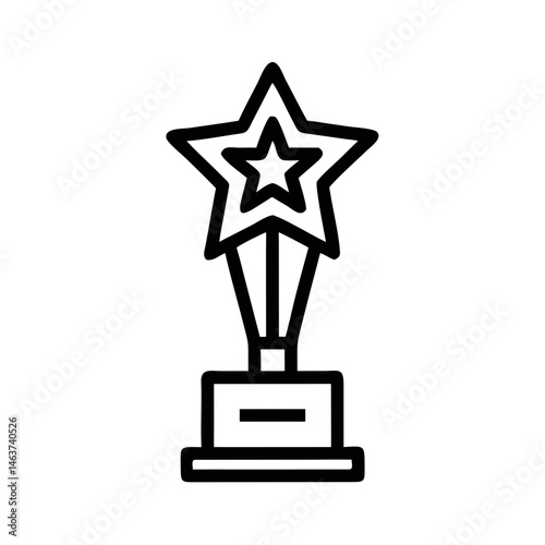 Trophy with Star Icon Representing Celebrity Achievement and Recognition