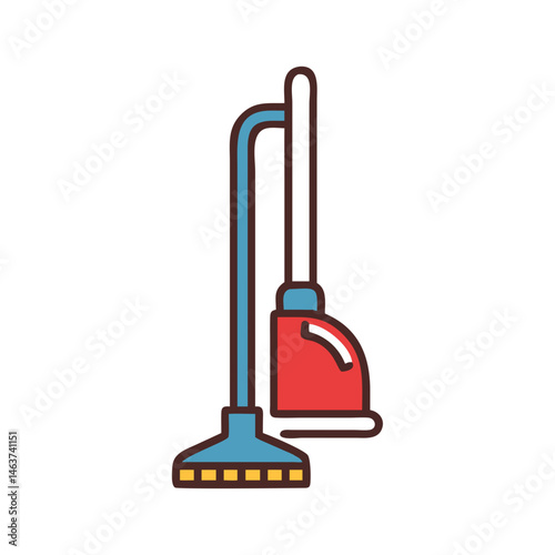 Upright Vacuum Cleaner Icon Representing Dust Cleaning and Floor Maintenance