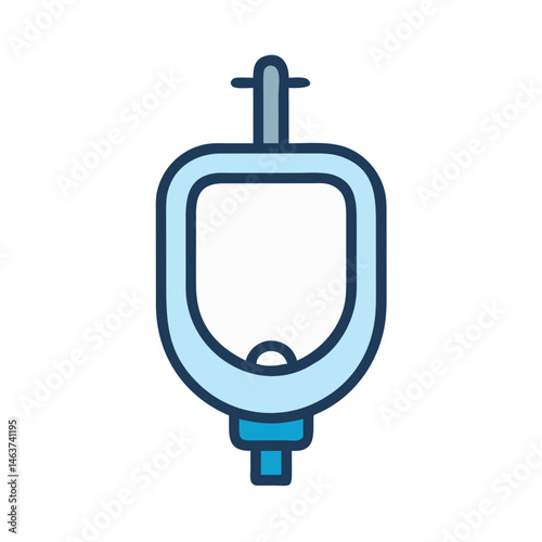 Urinal Icon Representing Public Restroom Fixture and Sanitary Facility