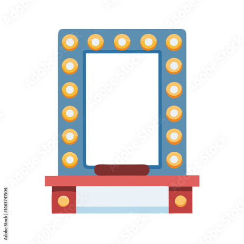 Vanity Mirror with Lights Icon Representing Celebrity Makeup and Grooming Station