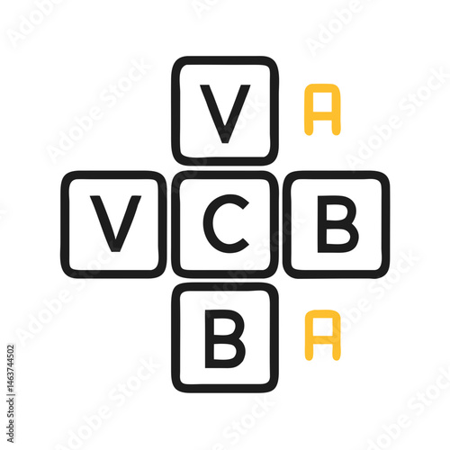 Word Puzzle Icon Representing Vocabulary Building and Language Learning