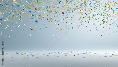Gentle Cascade Abstract Sky-Blue and White Confetti Display with Subtle Gradient.