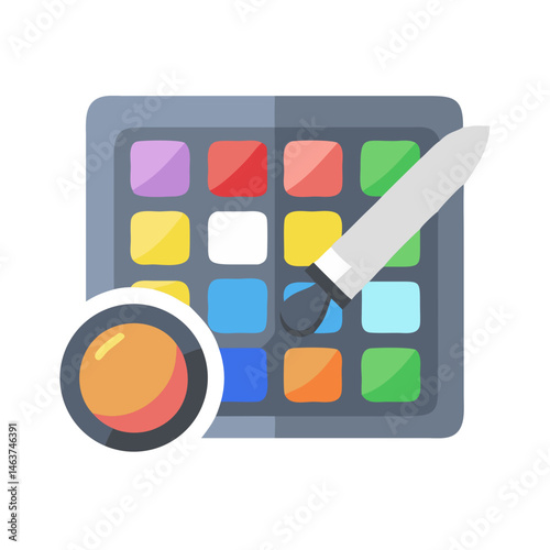 Colour Picker Tool on Palette Icon Representing Color Selection and Digital Design