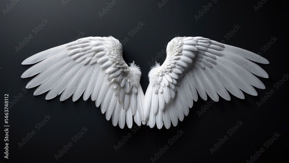 Fototapeta premium Elegant black feather symbol in aerial scene