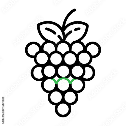 Grape Bunch Icon Representing Vineyard Harvest and Grape Production