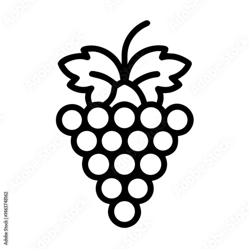 Grape Bunch Icon Representing Vineyard Harvest and Grape Production