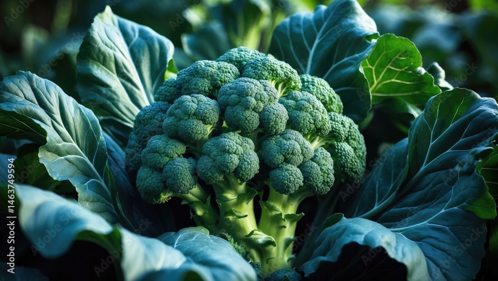 Mature broccoli buds prepared for harvesting