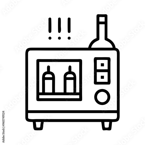 Industrial Wine Chiller Icon Representing Temperature Control and Wine Preservation