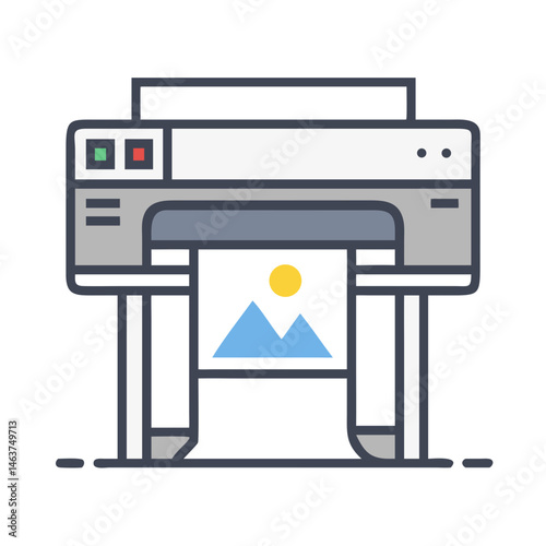 Large Format Printer Icon Representing Professional Printing and Wide-Scale Output