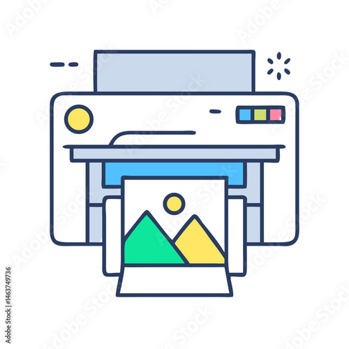 Large Format Printer Icon Representing Professional Printing and Wide-Scale Output