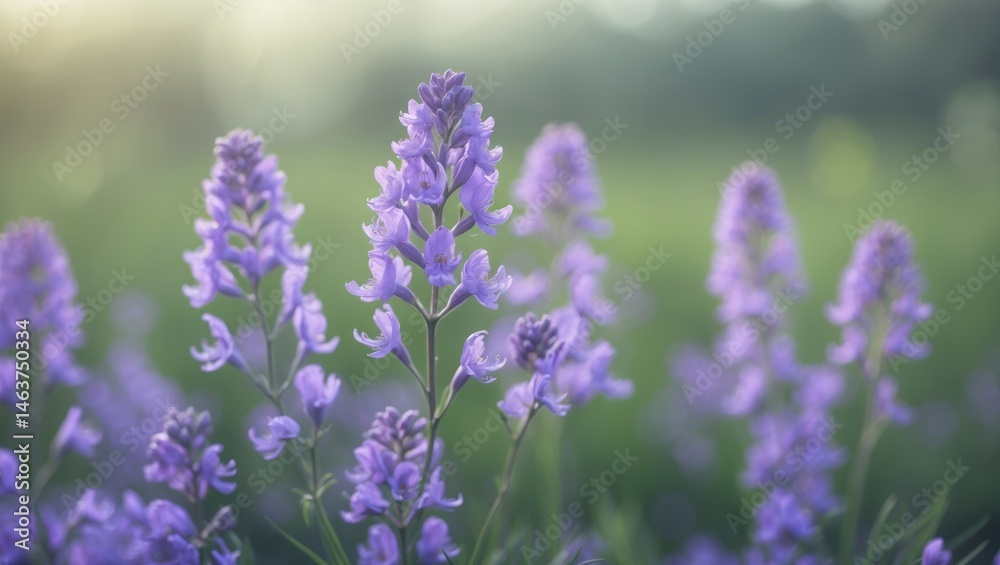 Fototapeta premium Close-Up of Scutellaria Blossom with Green and Blue Hues