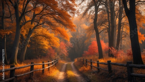 Young maple trees along a woodland path
