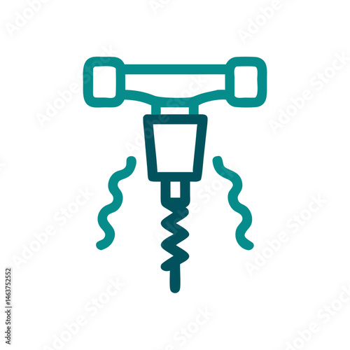 Wine Corkscrew Tool Icon Representing Bottle Opening and Wine Accessory