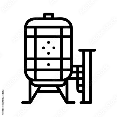 Wine Fermentation Machine Icon Representing Industrial Winemaking Process
