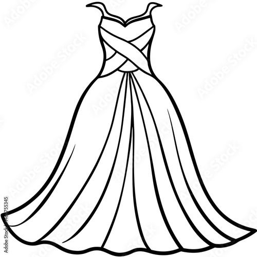 wedding dress vector illustration