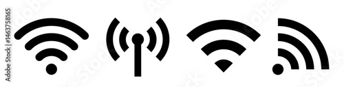 WI-FI and wireless icon. Wi-fi signal collection. Remote internet access collection. Internet Connection symbol.