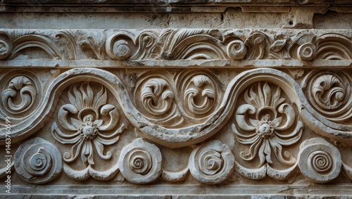 Timeless Greco-Rroman relief design emphasizing archaeological heritage