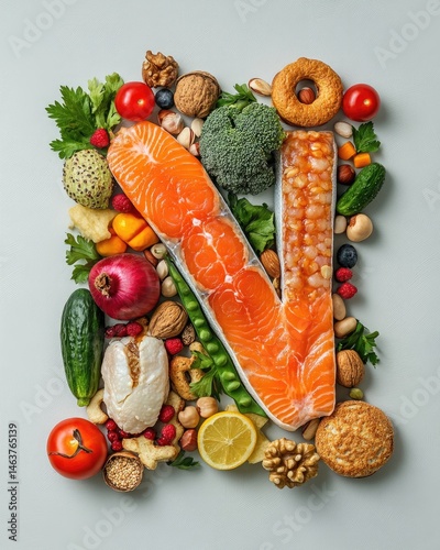 Nutritious Letter N Formation photo