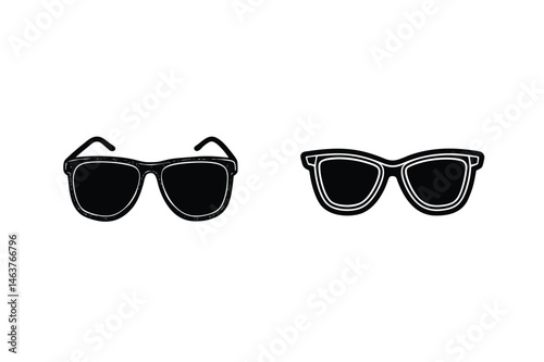 Two black sunglasses illustration on white background vector design for summer fashion