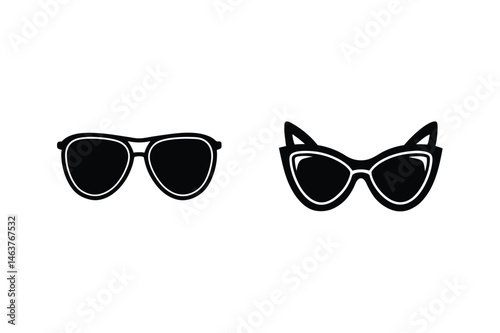Black and white sunglasses vector illustration suitable for fashion and design projects
