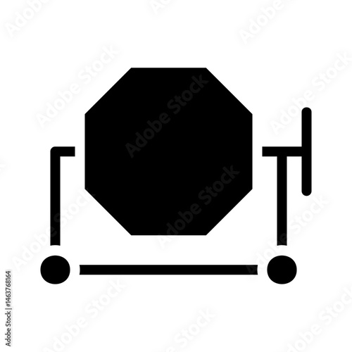 Simplified illustration of a concrete mixer, a construction work equipment
