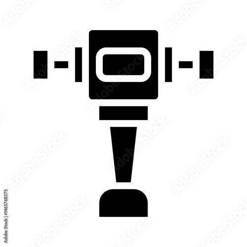 Isolated black and white construction equipment icon symbolizing industry work