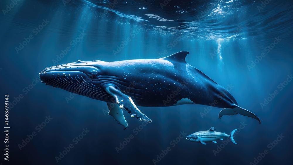 Obraz premium Humpback Whale with Its Young