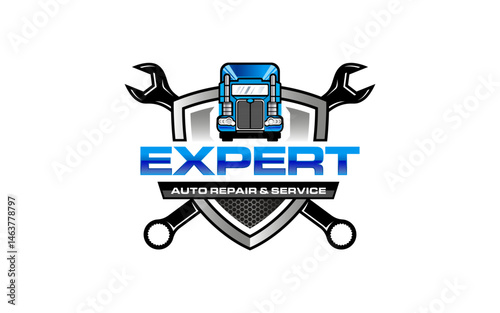 Illustration graphic vector of repair & service machine, equipment business logo design