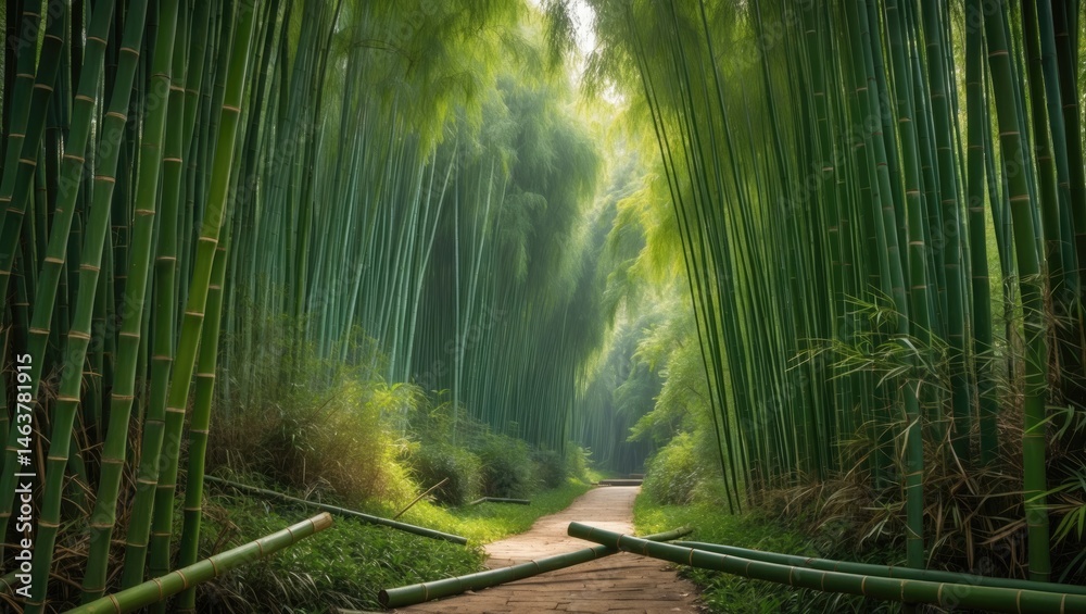 Fototapeta premium For centuries, bamboo has been recognized for its versatility in manufacturing numerous items