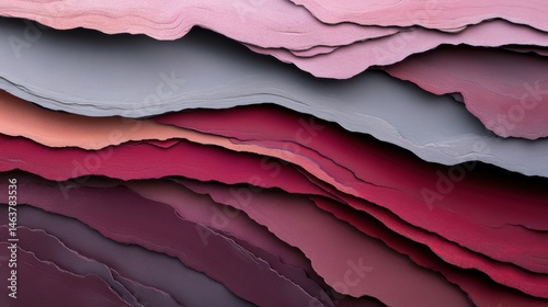 Abstract Layered Color Paper: A sophisticated interplay of layered paper in varying shades of red, creating a captivating visual texture.
