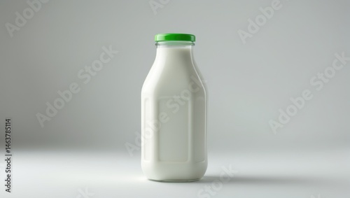 Studio shot of semi skimmed milk in a pint glass against white background