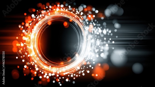 Dynamic Abstract Background with Circular Light Burst and Sparkles