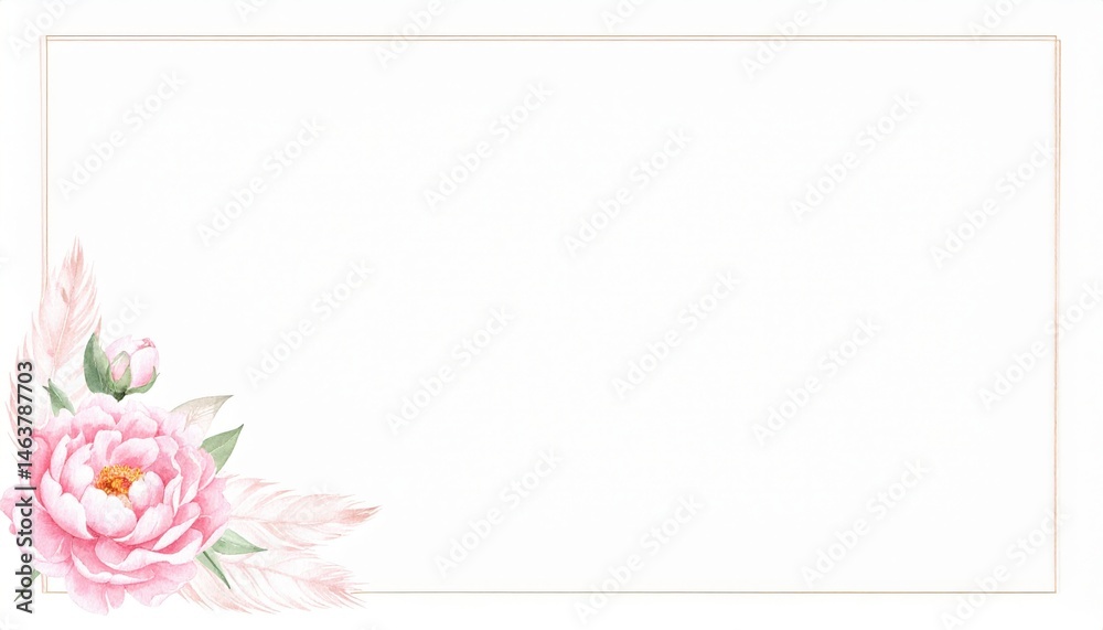 Fototapeta premium Elegant floral design studio digital artwork white background close-up aesthetic inspiration