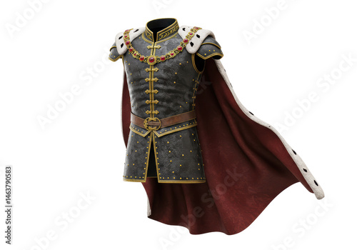 Isolated Medieval King's Outfit with Cape
