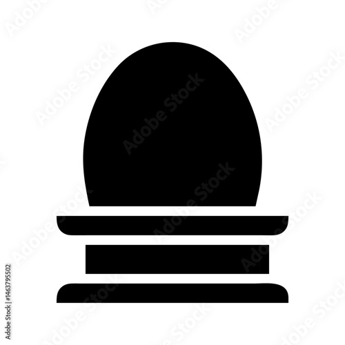 Stylized gravestone symbol, minimalistic commemoration graphic with clean aesthetics