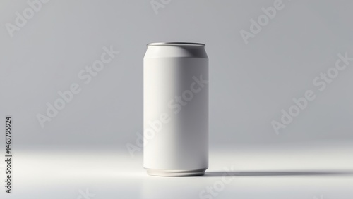 Isolated white tin can template for drink packaging with clipping path