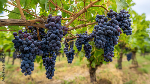 Wallpaper Mural Dark purple grapes hanging on the vine  Torontodigital.ca