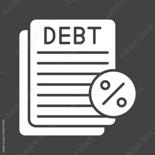 Debt icon vector image. Suitable for mobile apps, web apps and print media.