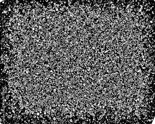 Detailed black-and-white bacteria texture in transparent PNG. Ideal for medical, biotech, and educational designs. High-res overlay for infographics and posters. Grunge texture background 