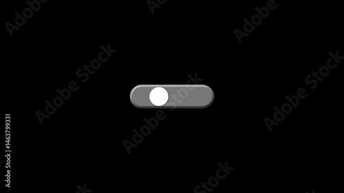 Switch off the button animation. mobile phone toggle slider ui turn bar isolated video animation, Minimal style toggle slide button switch animation on to off color switching for interface 4k