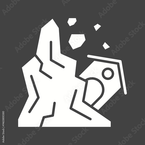 Landslide icon vector image. Suitable for mobile apps, web apps and print media.
