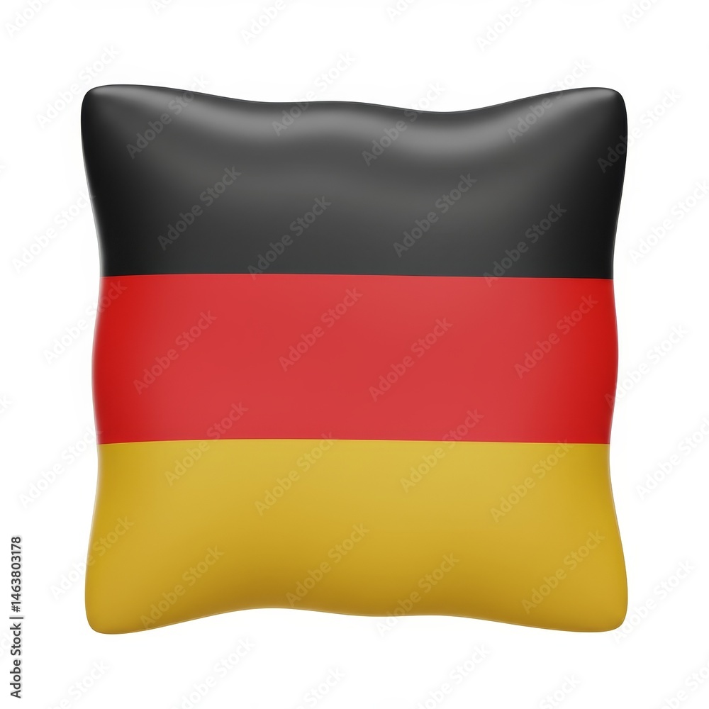Naklejka premium Black Red and Gold Striped Pillow Featuring German Flag