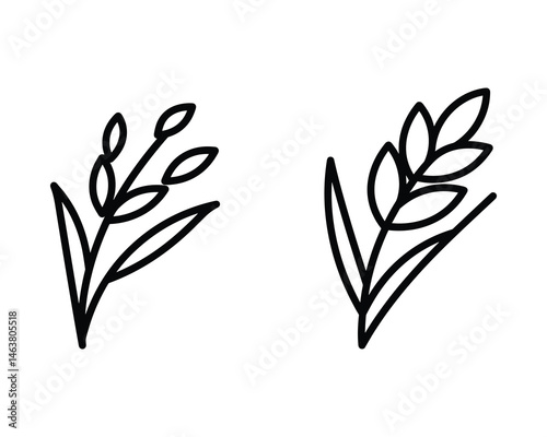Simple wheat sheaf icon for natural food and agriculture themes