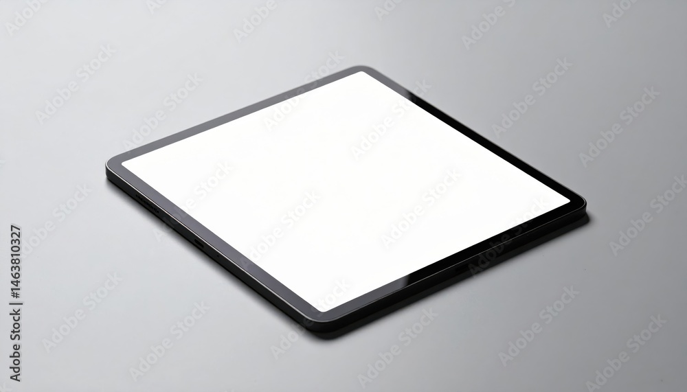 A sleek, modern tablet sits on a reflective surface, showcasing its minimalist design with a blank screen, emphasizing usability and aesthetics A sleek, modern tablet sits on a reflective surface, showcasing its minimalist design with a blank screen, emphasizing usability and aesthetics