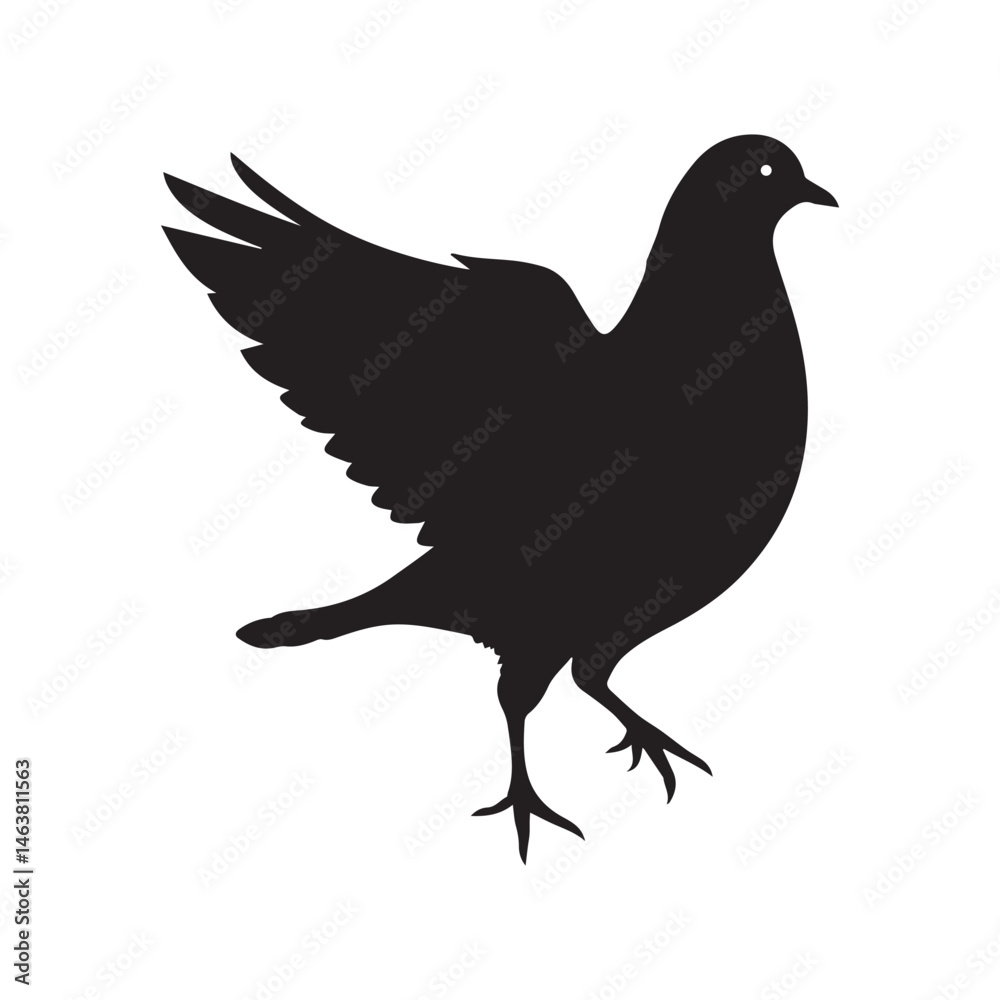 Dove Icon on Black and White Vector Backgrounds Dove Icon on Black and White Vector Backgrounds