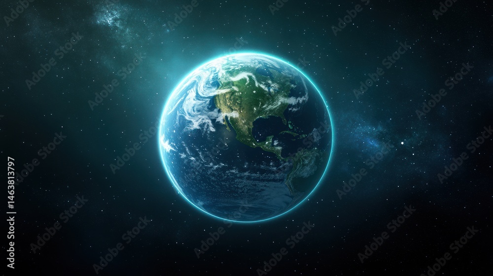 Obraz premium Earth from Space: A Celestial View of Our Planet