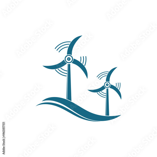 Wind turbine logo vector and symbol design