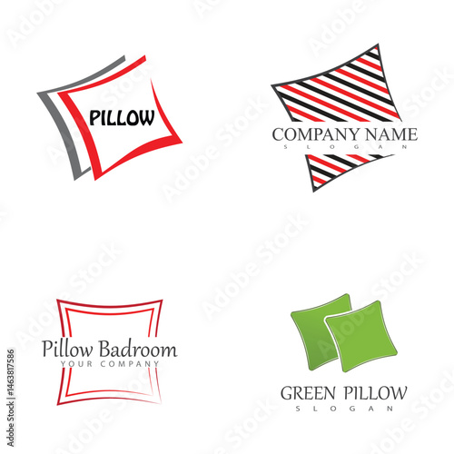 Stylized Pillow logo vector and symbol design